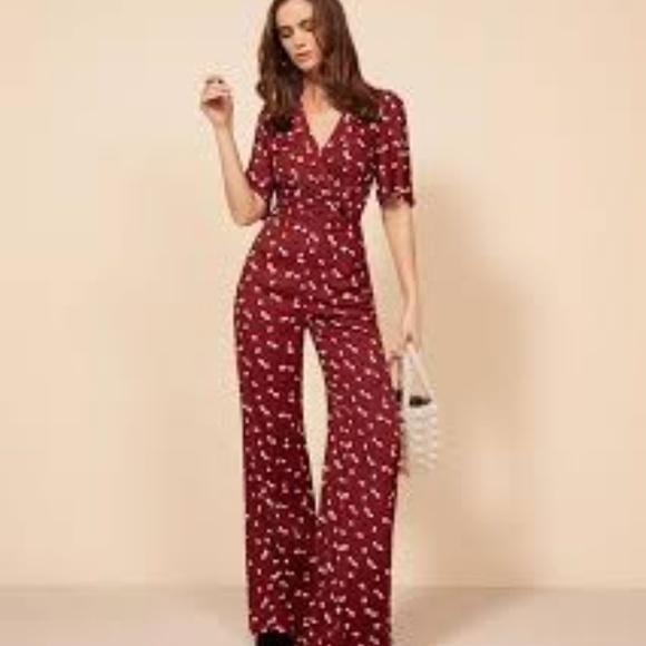 On Sale! NEW Reformation Alice jumpsuit red - Picture 2 of 4